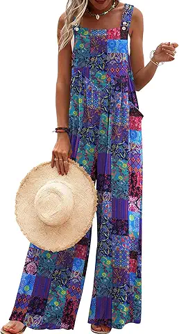 Boho Patchwork Wide Leg Jumpsuit
