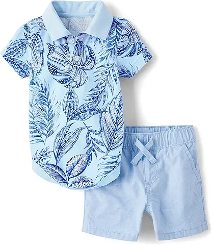 Baby Boy's Tropical Shirt & Shorts Set
