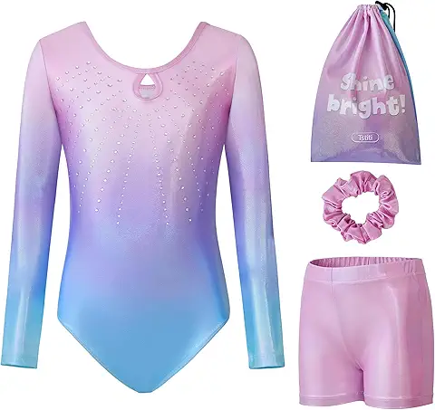 Ombre Long Sleeve Gymnastics Leotard Set