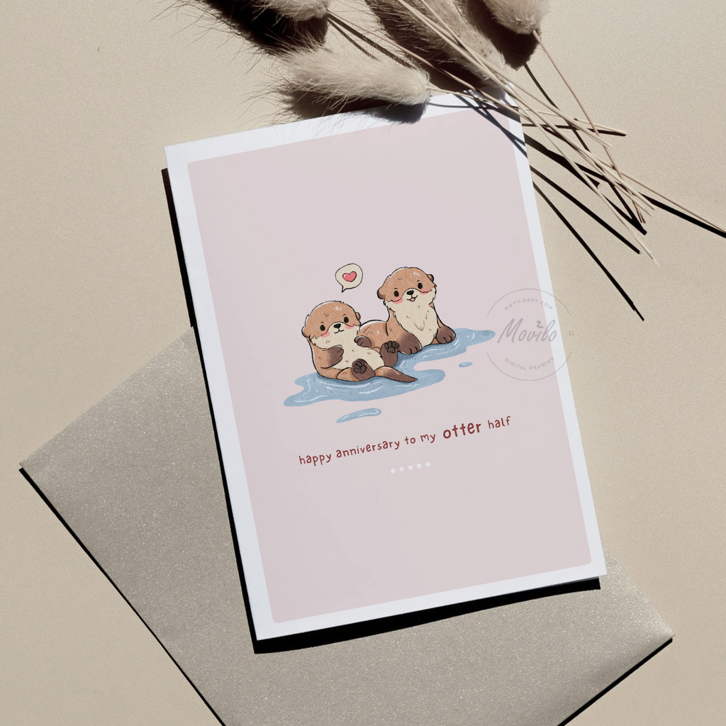 "Happy Anniversary to My Otter Half" Greeting Card