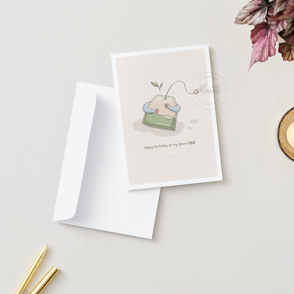"Happy Birthday to My Best-Tea" Greeting Card