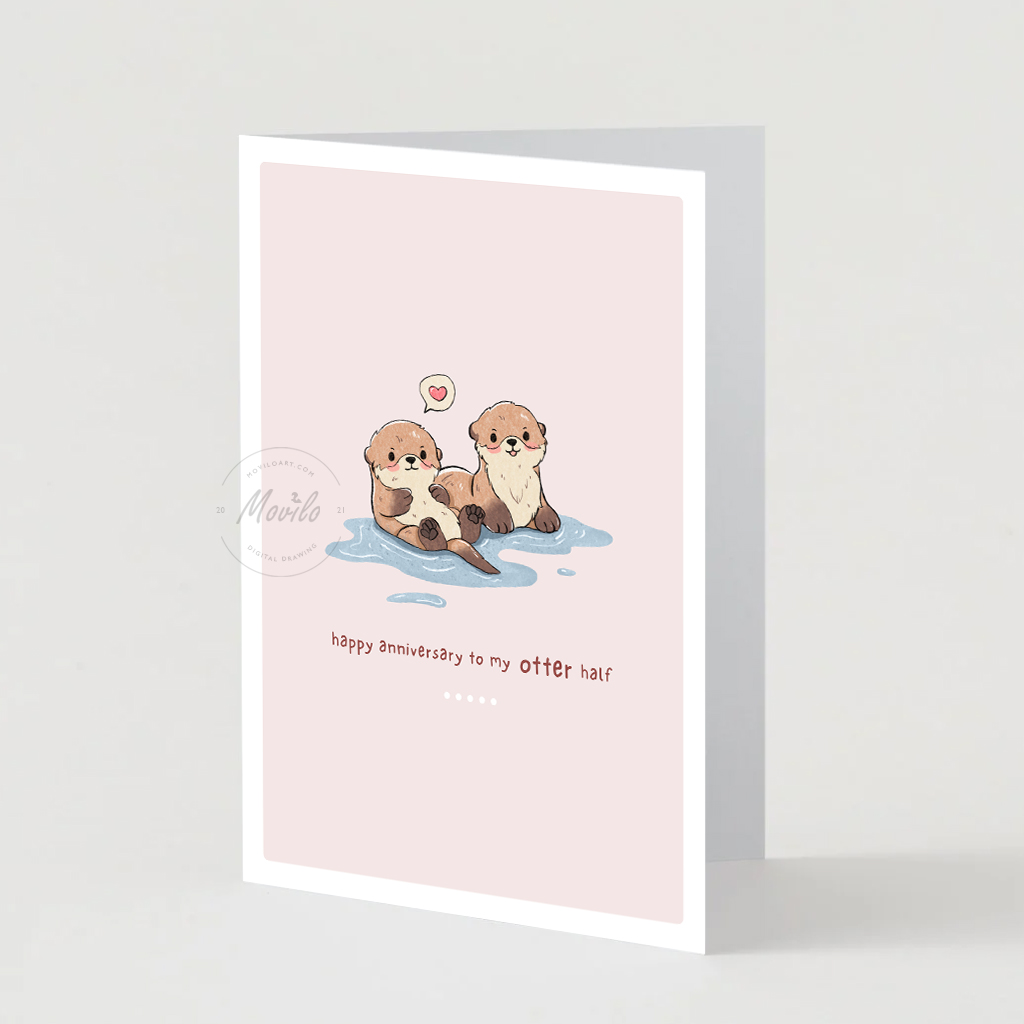 "Happy Anniversary to My Otter Half" Greeting Card