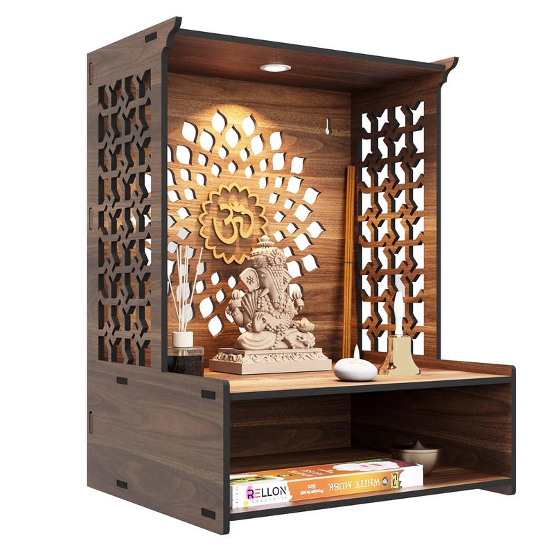 Wooden Wall-Mounted Mandir