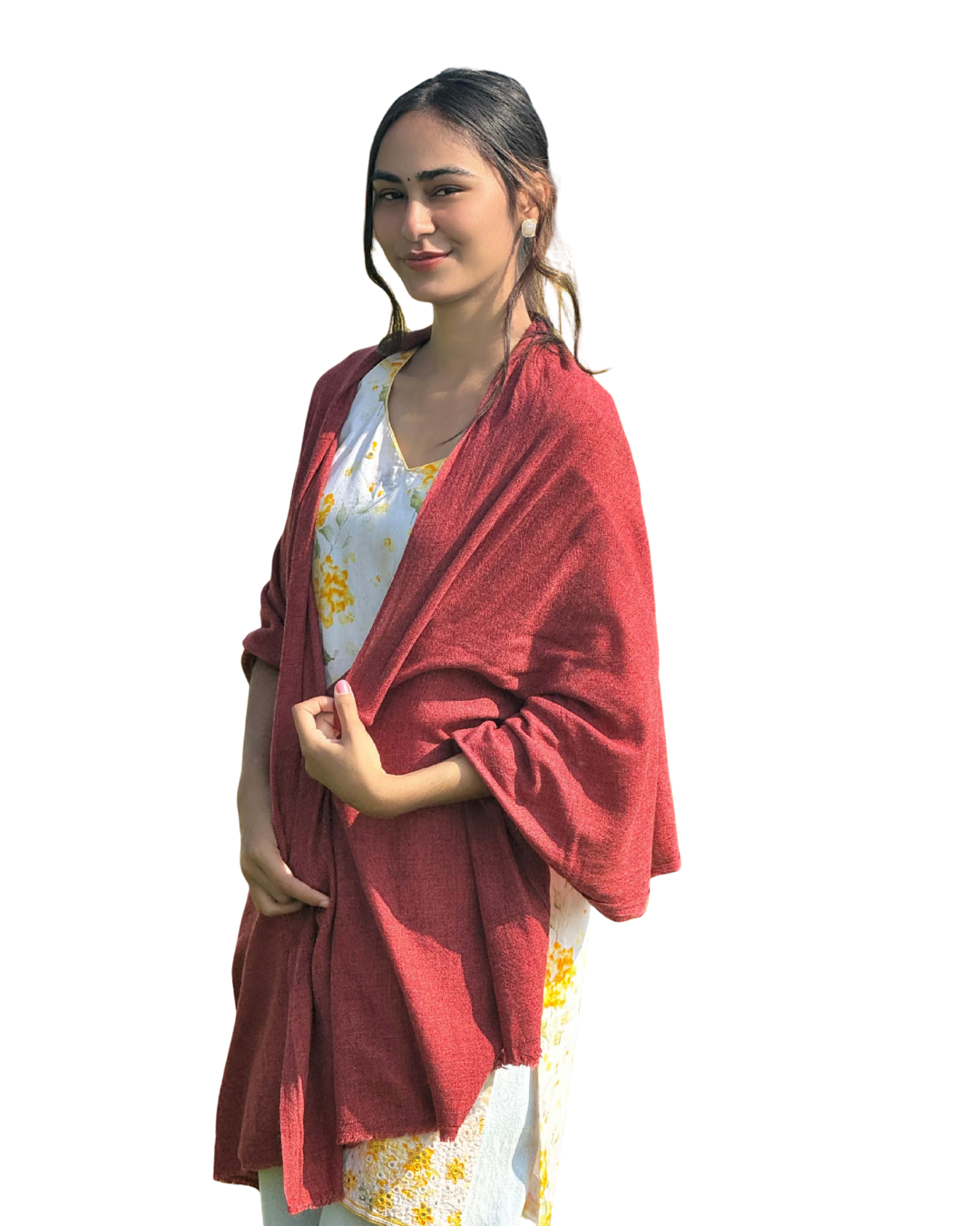 Soft Maroon Wool Shawl