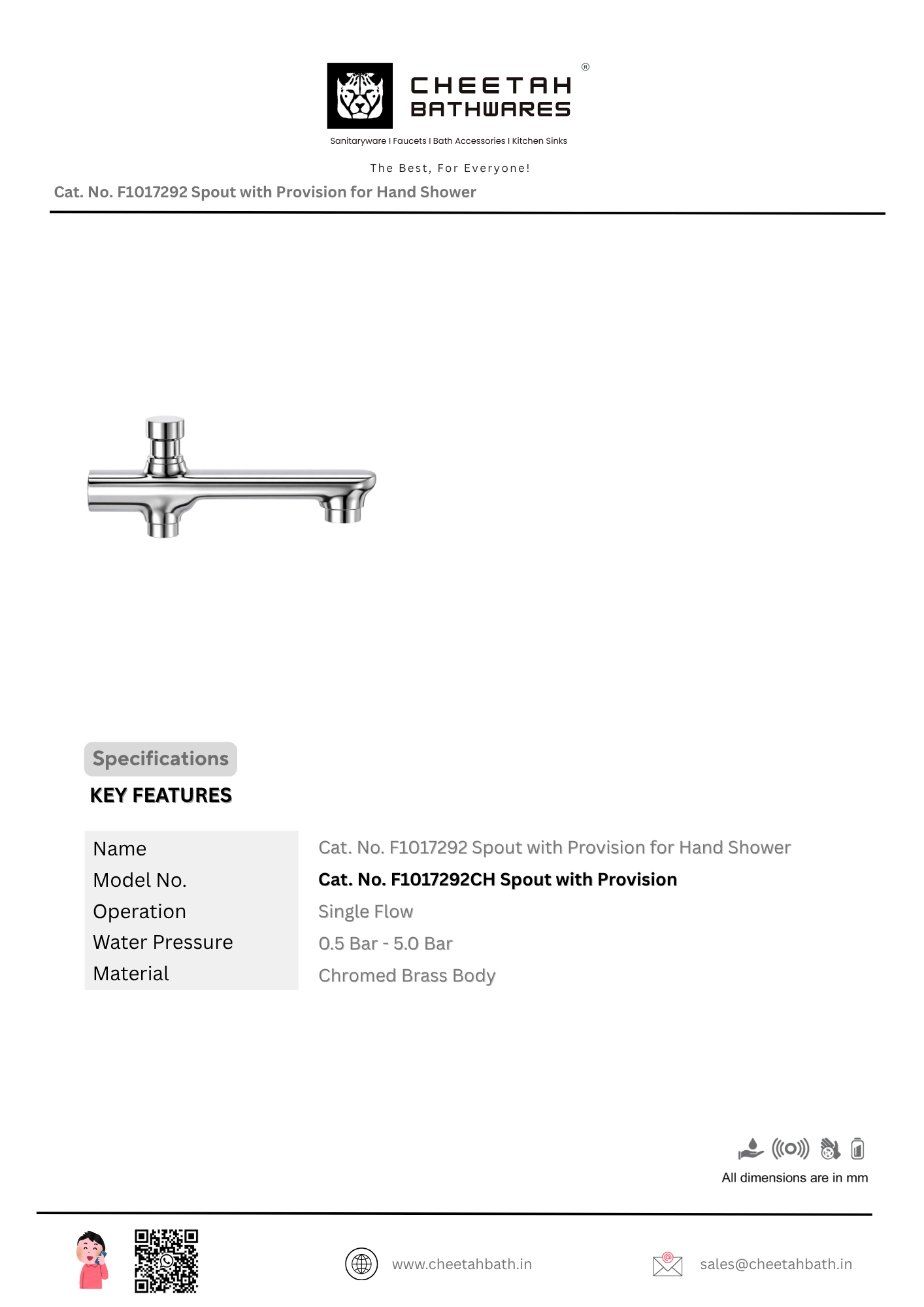 Spout with Provision for Hand Shower