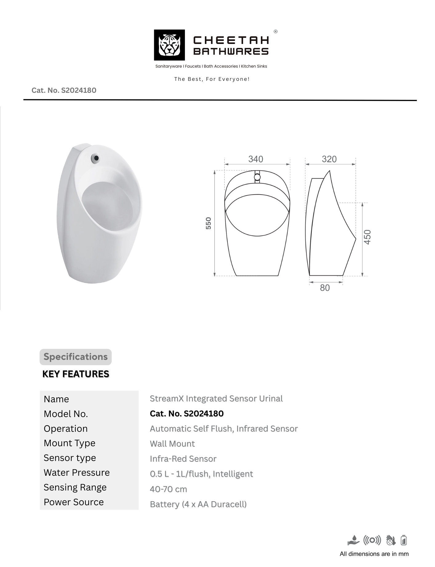 StreamX Integrated Sensor Urinal