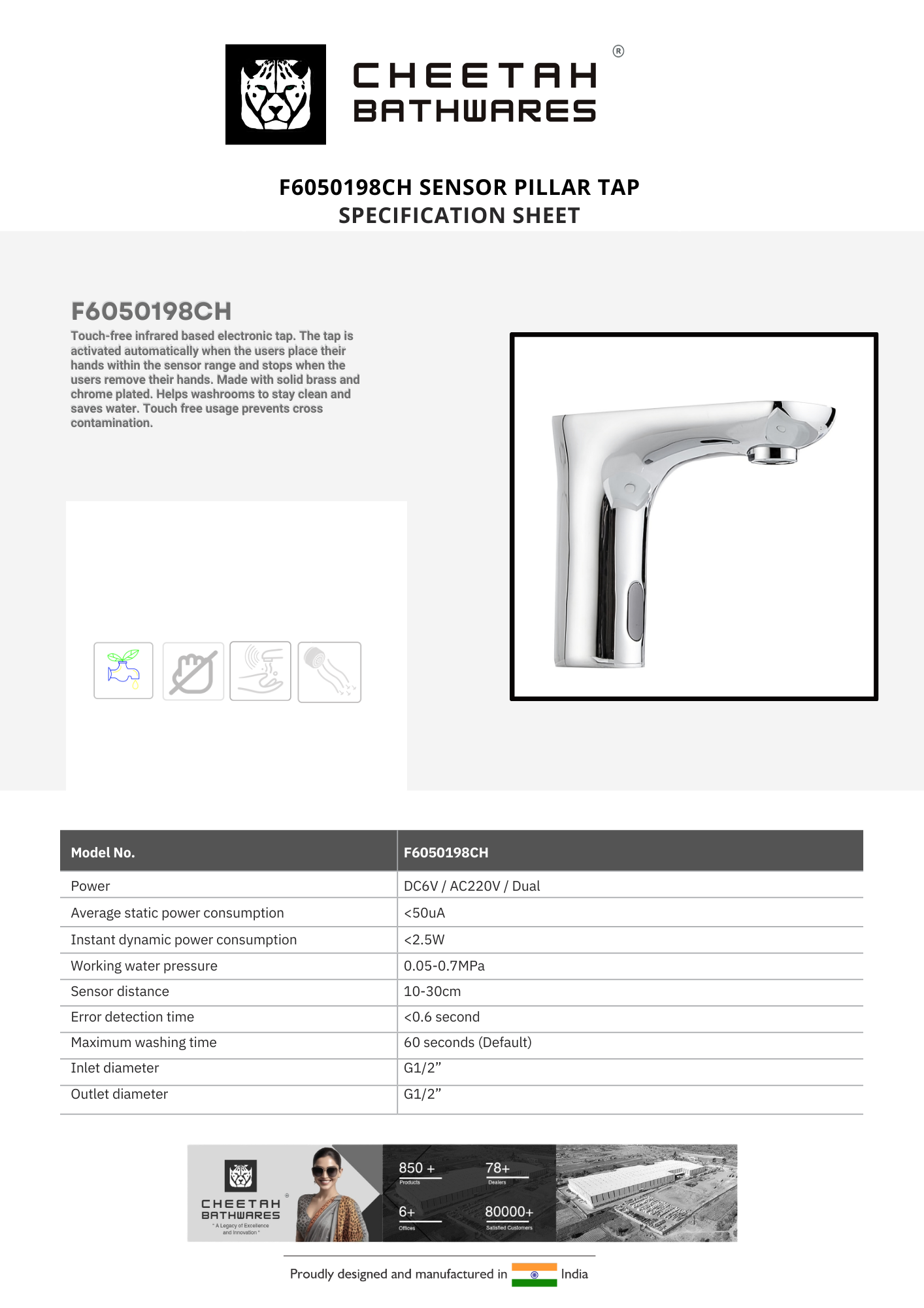 F6050198CH Automatic Sensor Faucet
