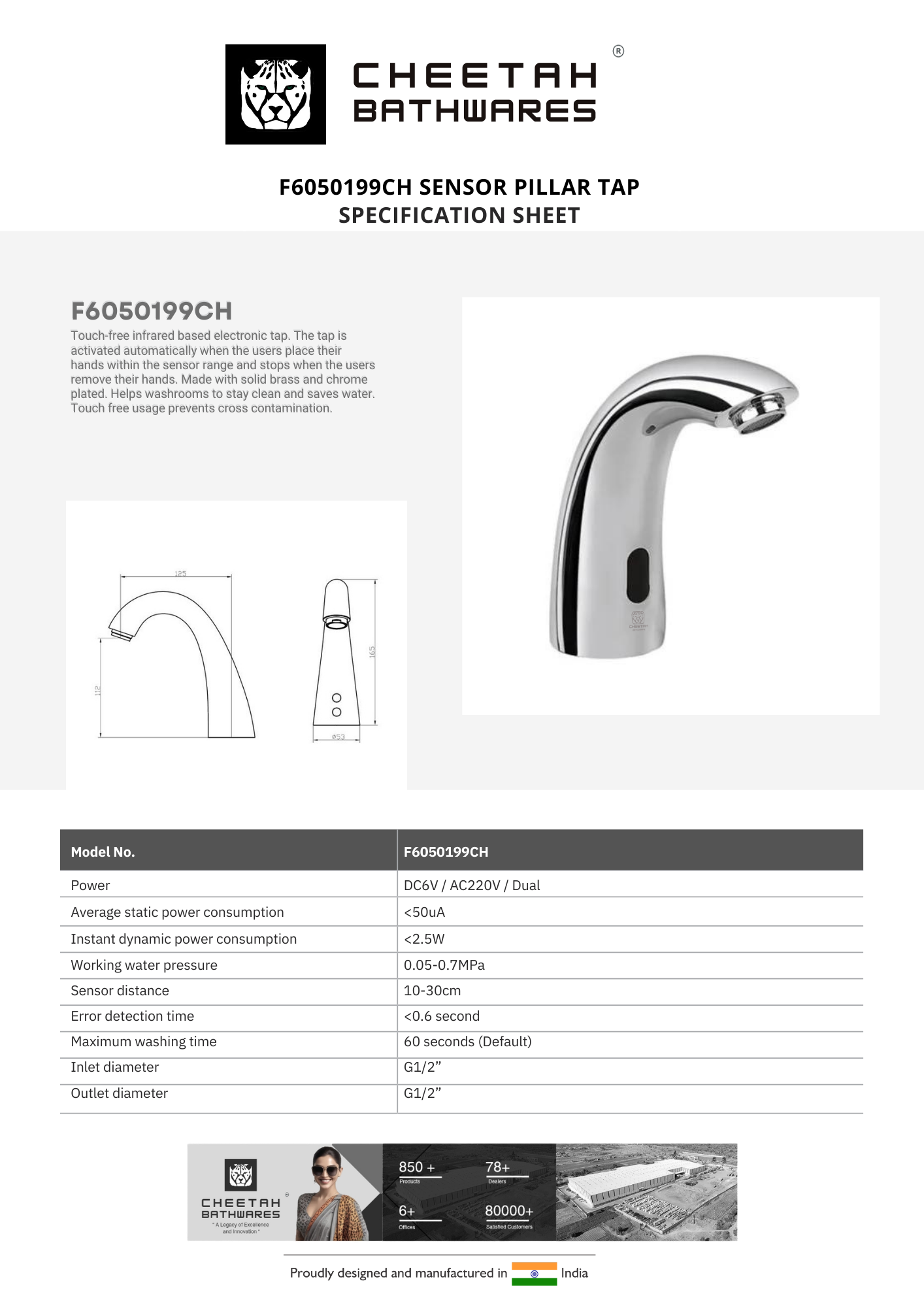 F6050199CH Automatic Sensor Faucet