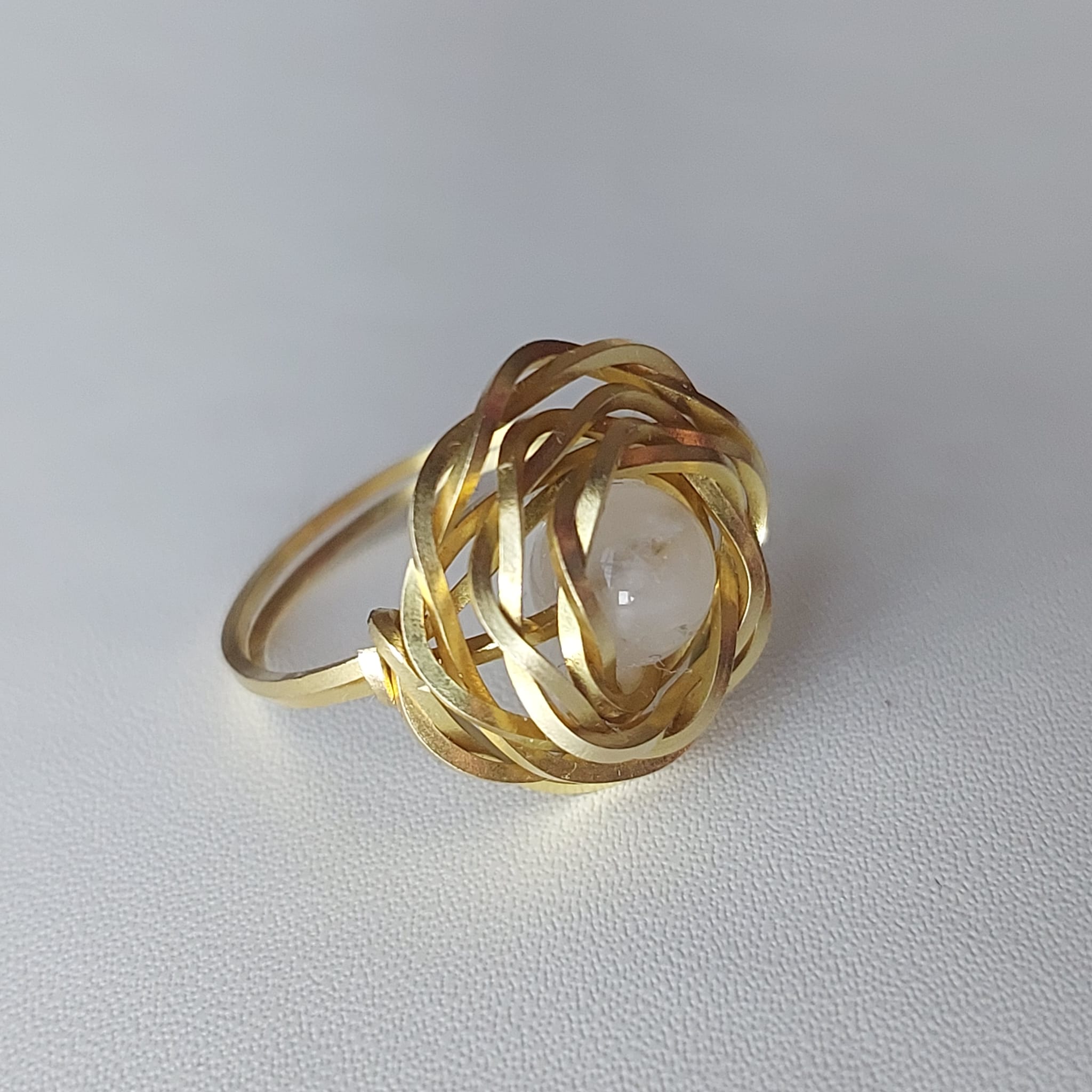 Golden Wire Pearl Ring
