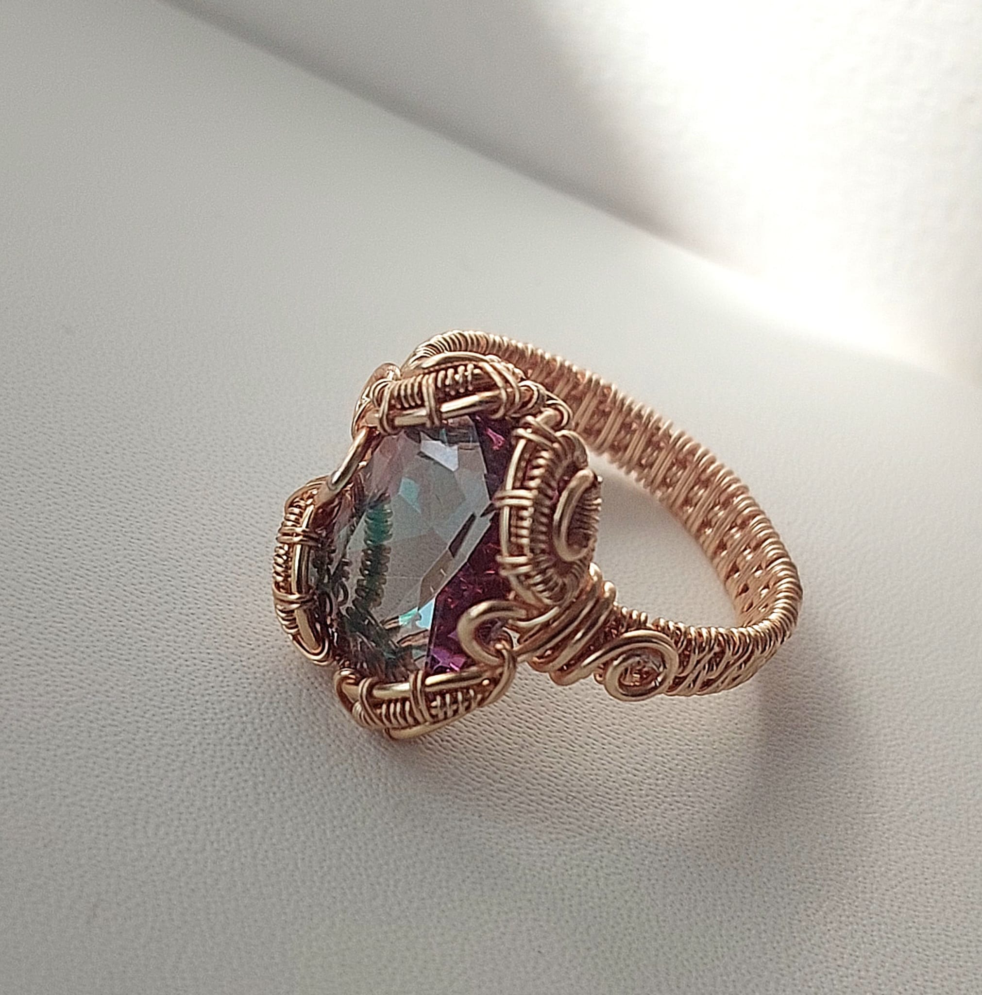 Handcrafted Wire Wrapped Crystal Ring
