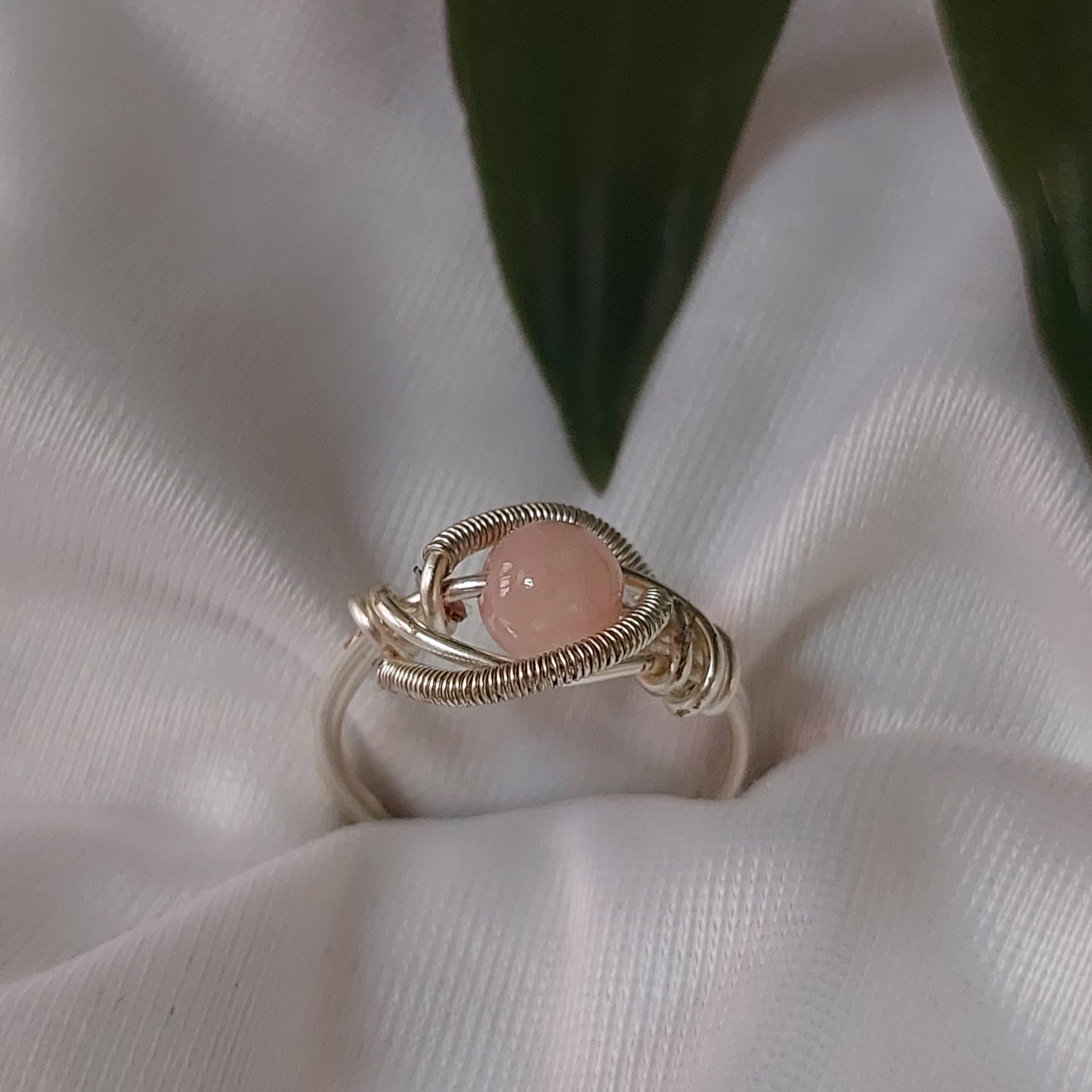 Rose Quartz Wire Wrapped Ring