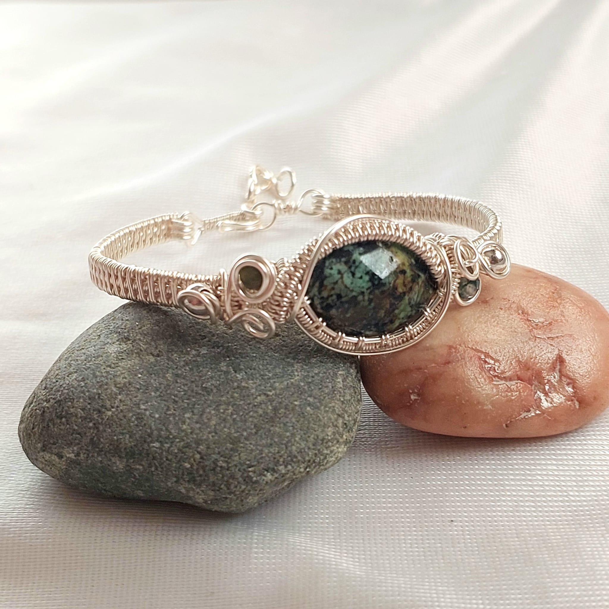 Wire Wrapped Gemstone Bracelet