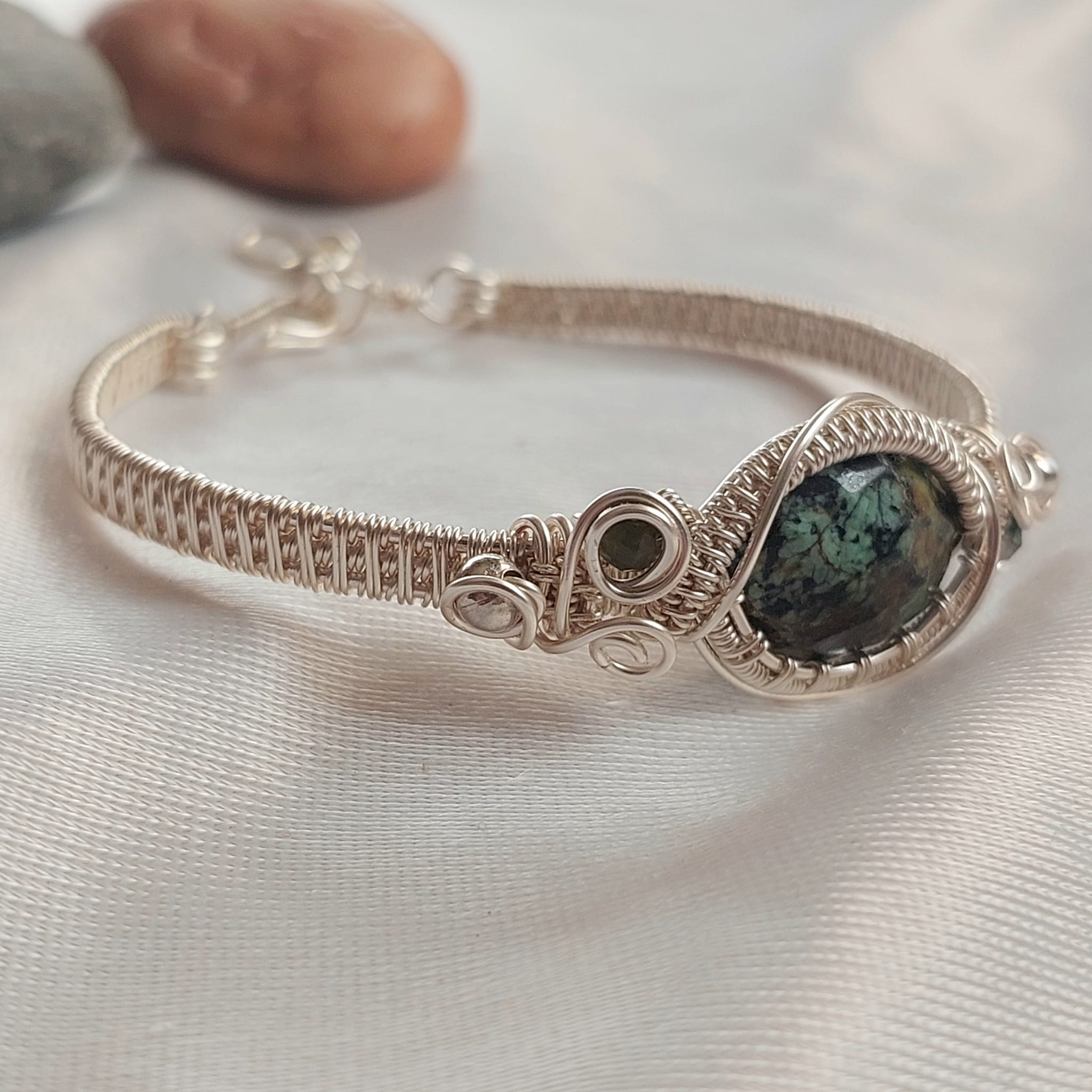 Wire Wrapped Gemstone Bracelet