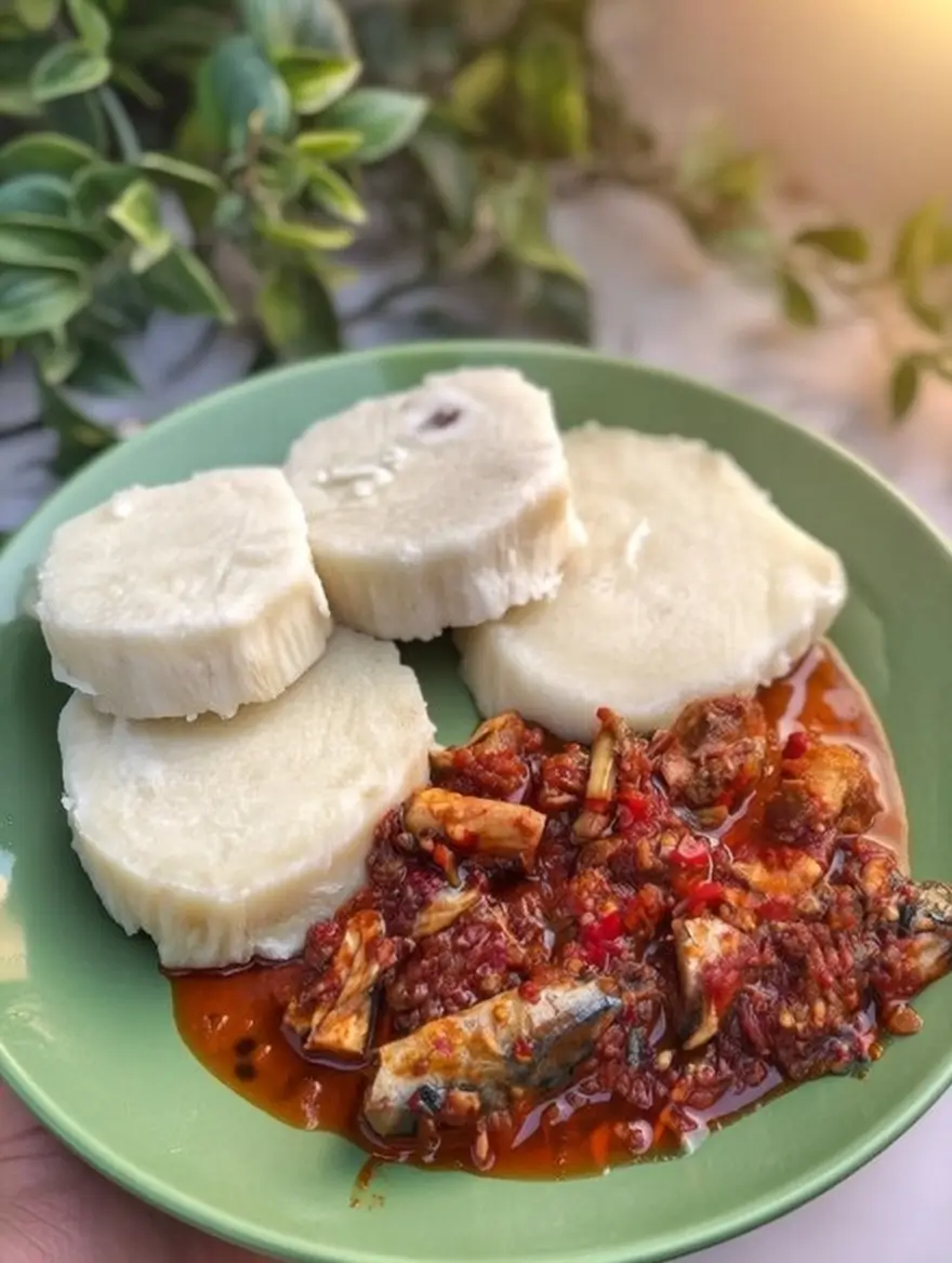 Yam with Fish Stew