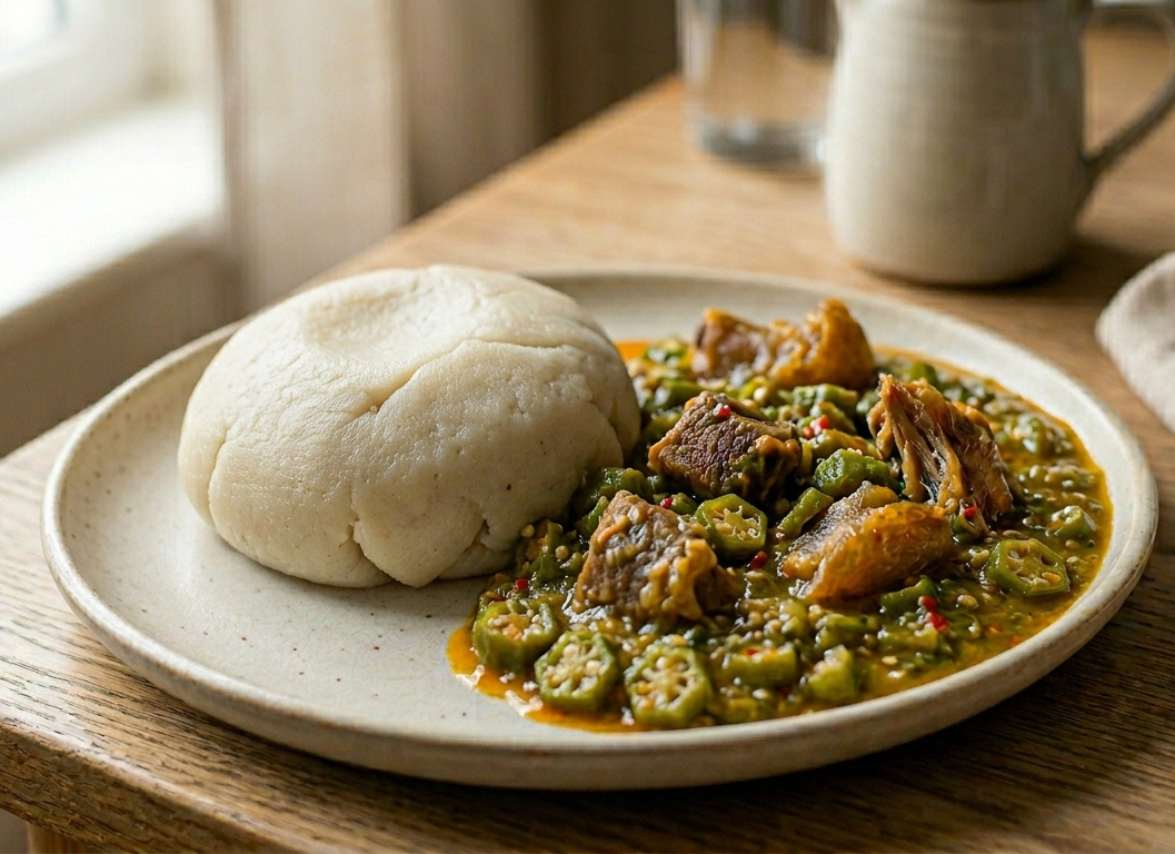 Okro Soup with Swallow