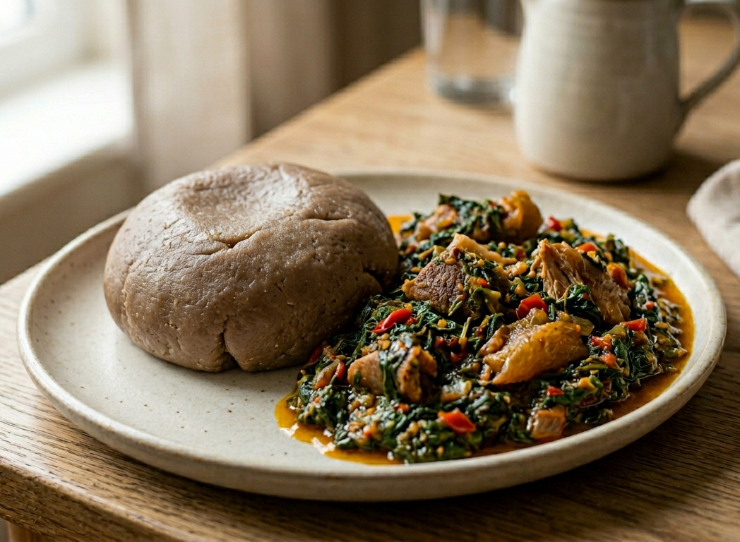 Efo Riro with Swallow