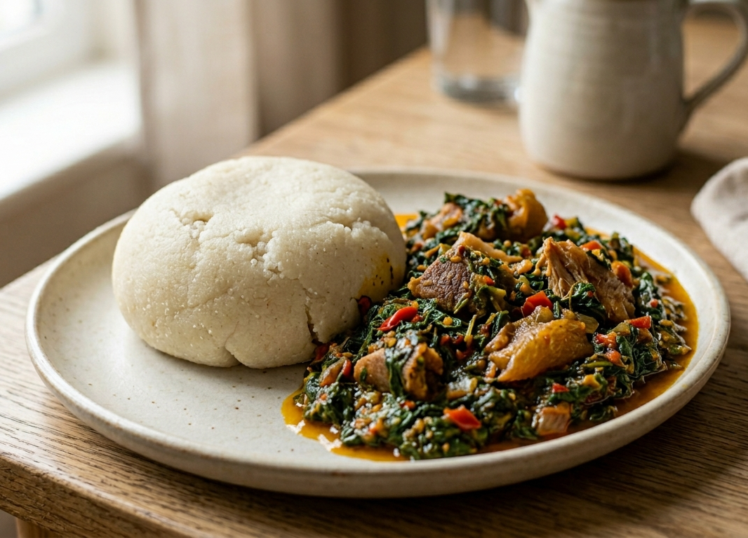 Efo Riro with Swallow