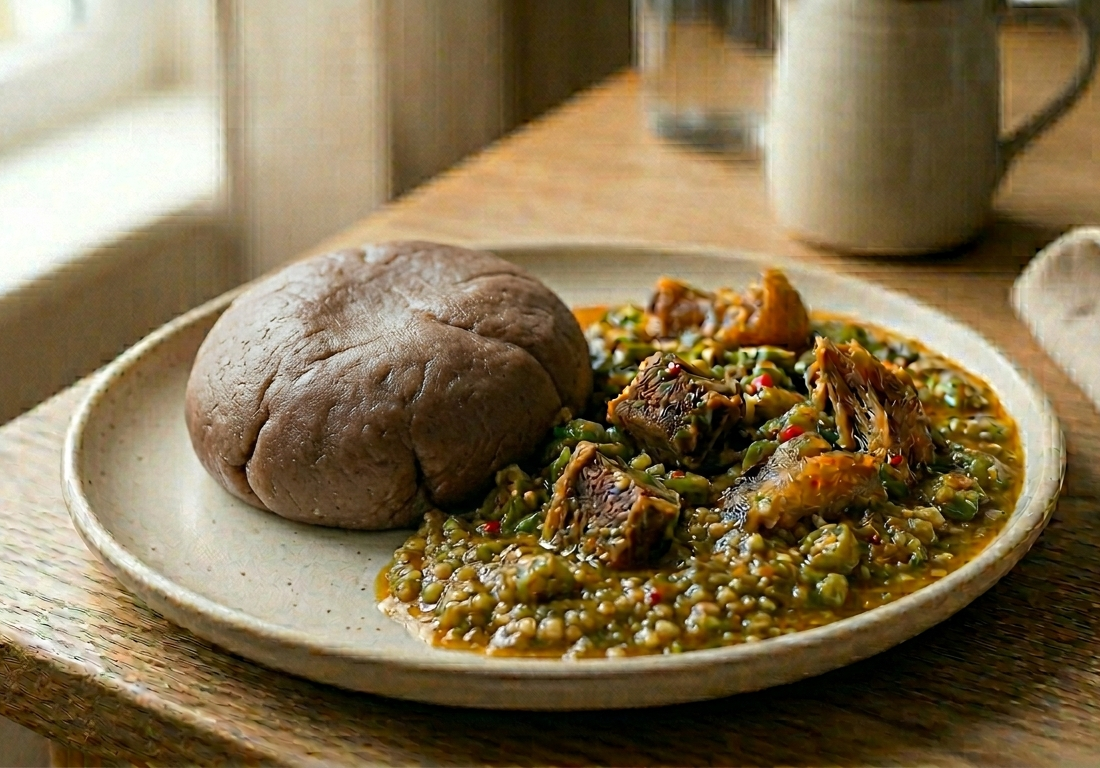 Okro Soup with Swallow