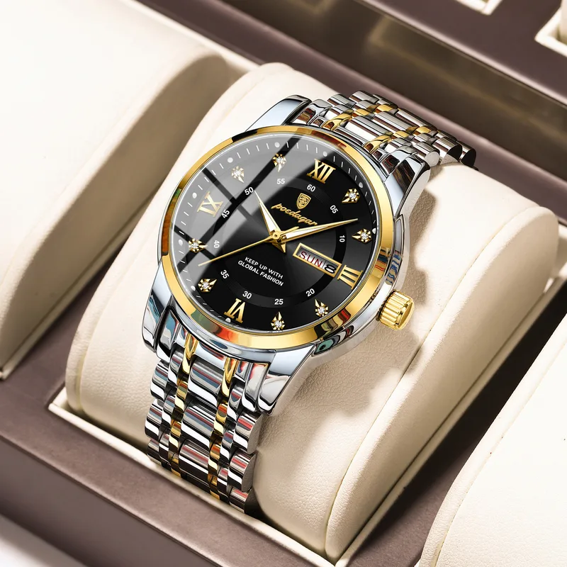 Montre pour homme de luxe en acier inoxydable