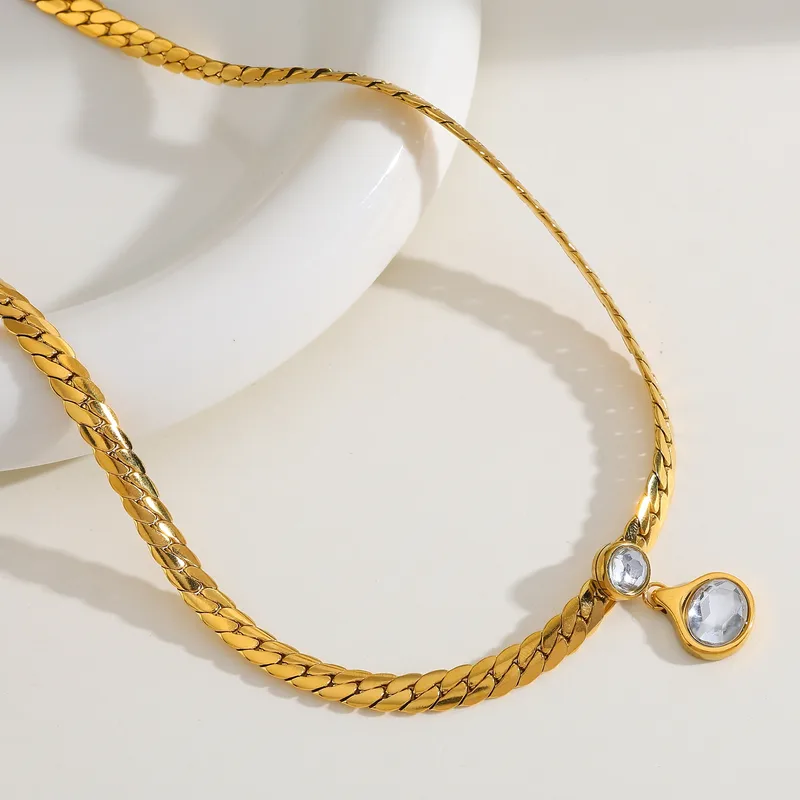 Collier chaîne serpent en plaqué or