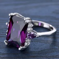 Bague statement en zircon inox