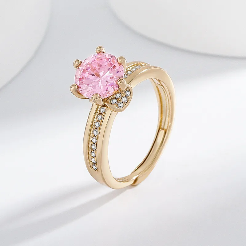 Bague Solitaire en cuivre avec Couronne