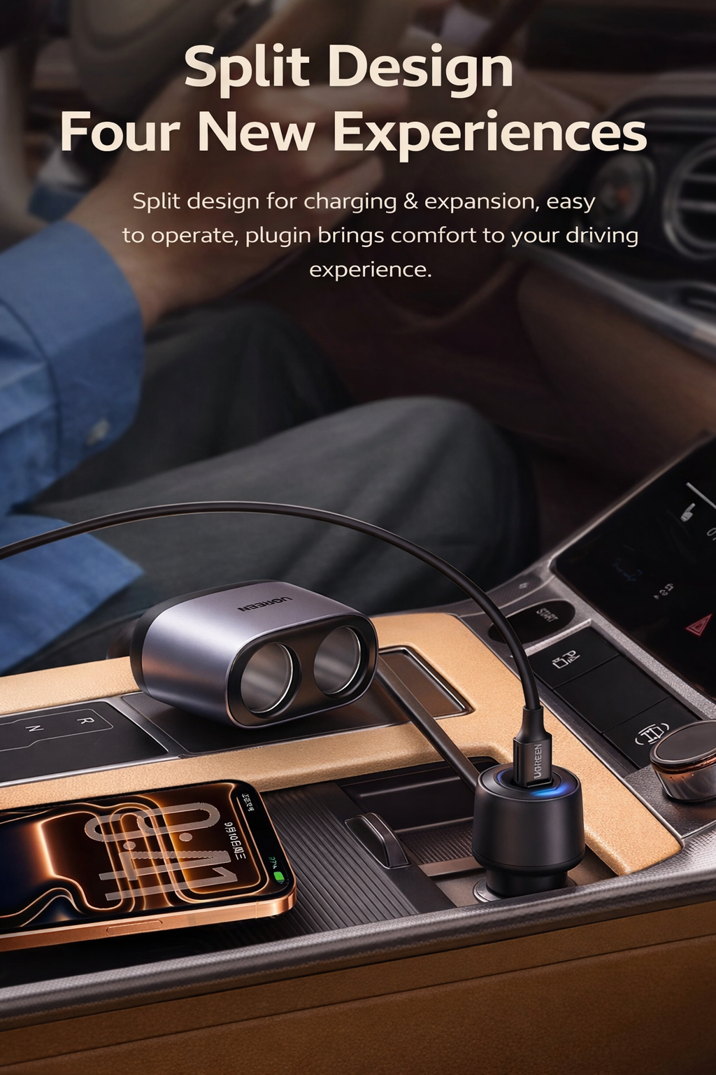 Car Charger Adapter 1-to-4 Expansion