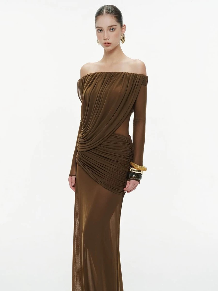 Elegant Off-Shoulder Evening Gown