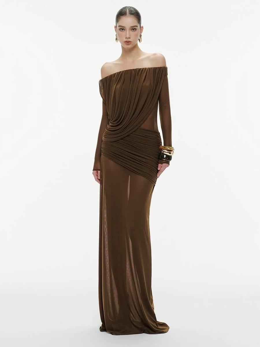 Elegant Off-Shoulder Evening Gown