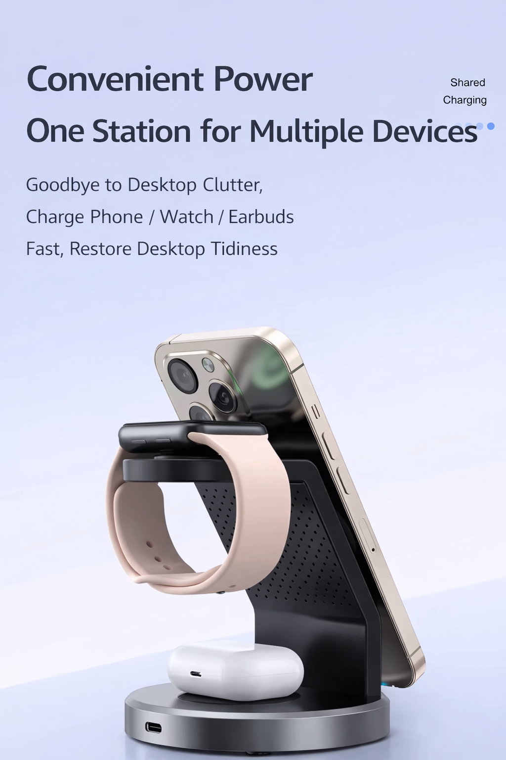 Magnetic 3-in-1 Wireless Charging Stand