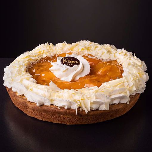 Hele rijste abrikozen slagroom vlaai