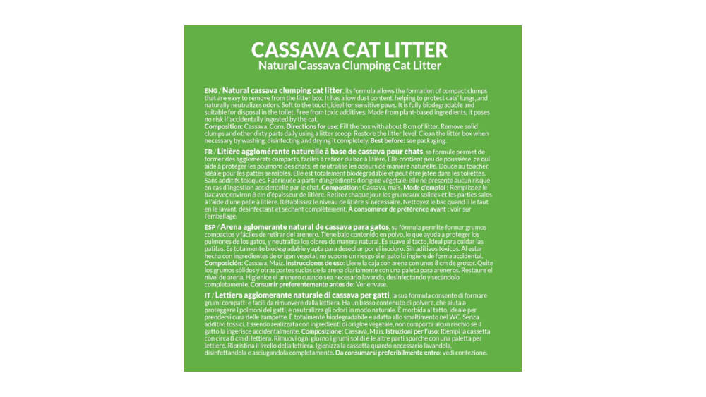 Cassava Clumping Cat Litter 6Ltr