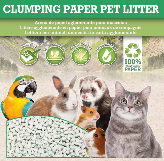 Clumping Paper Pet Litter 6Ltr