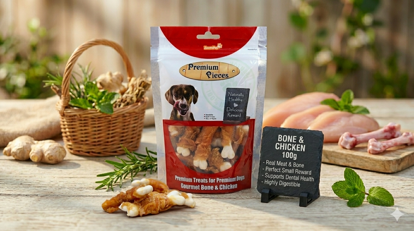 Premium Pieces Bone & Chicken 100g