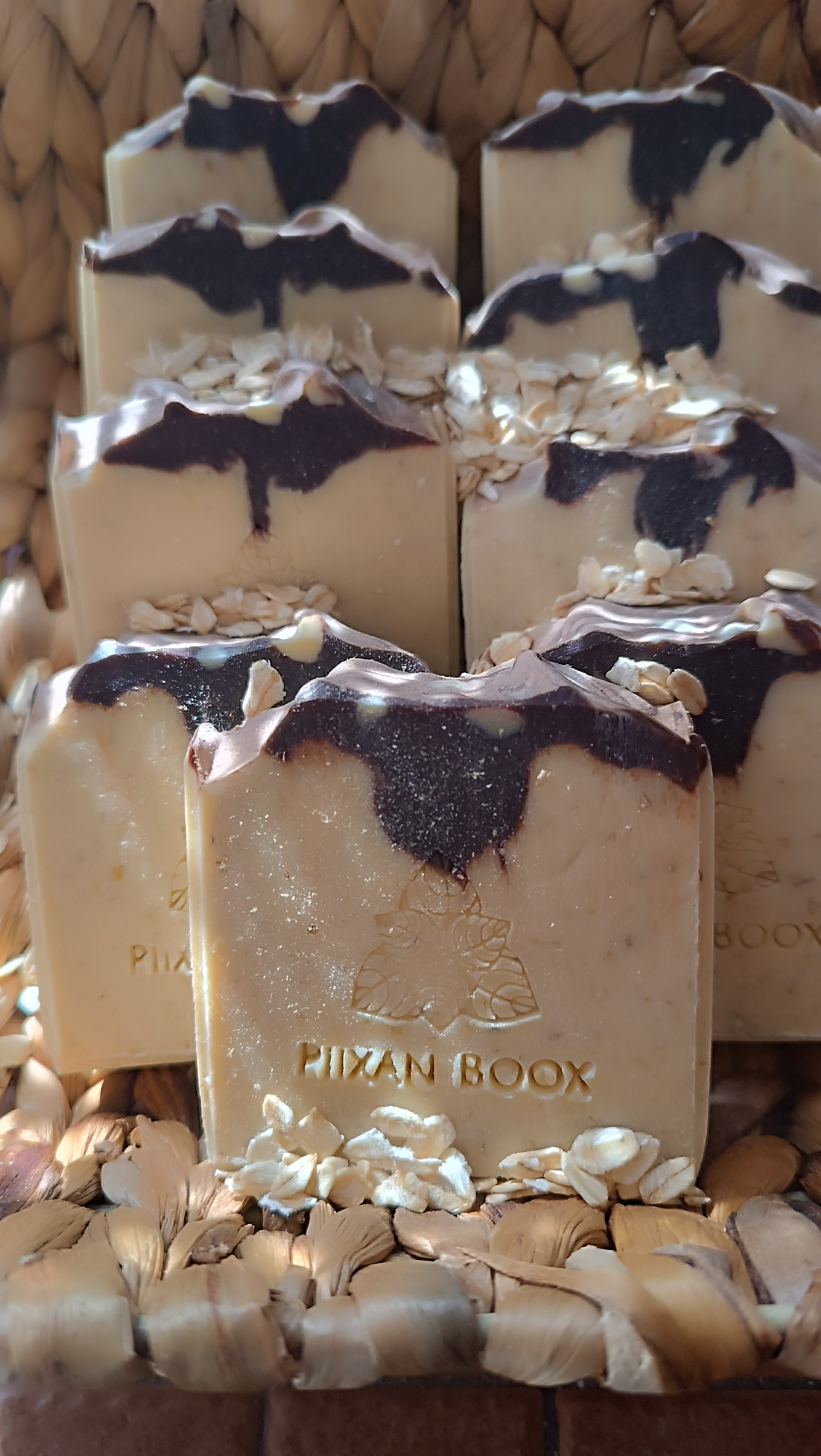 Jabón artesanal de avena y cacao