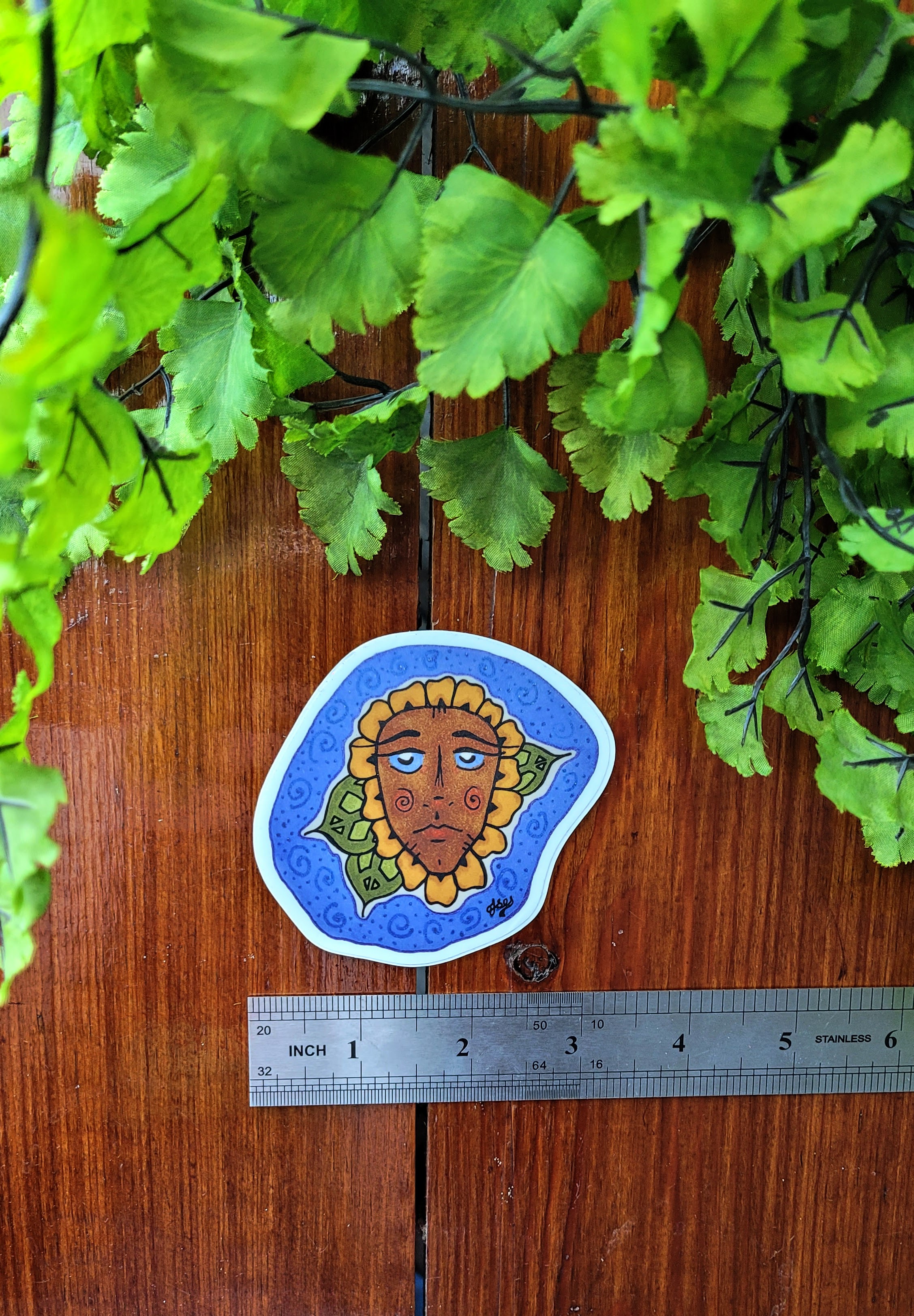 Flower Face Sunflower Sticker