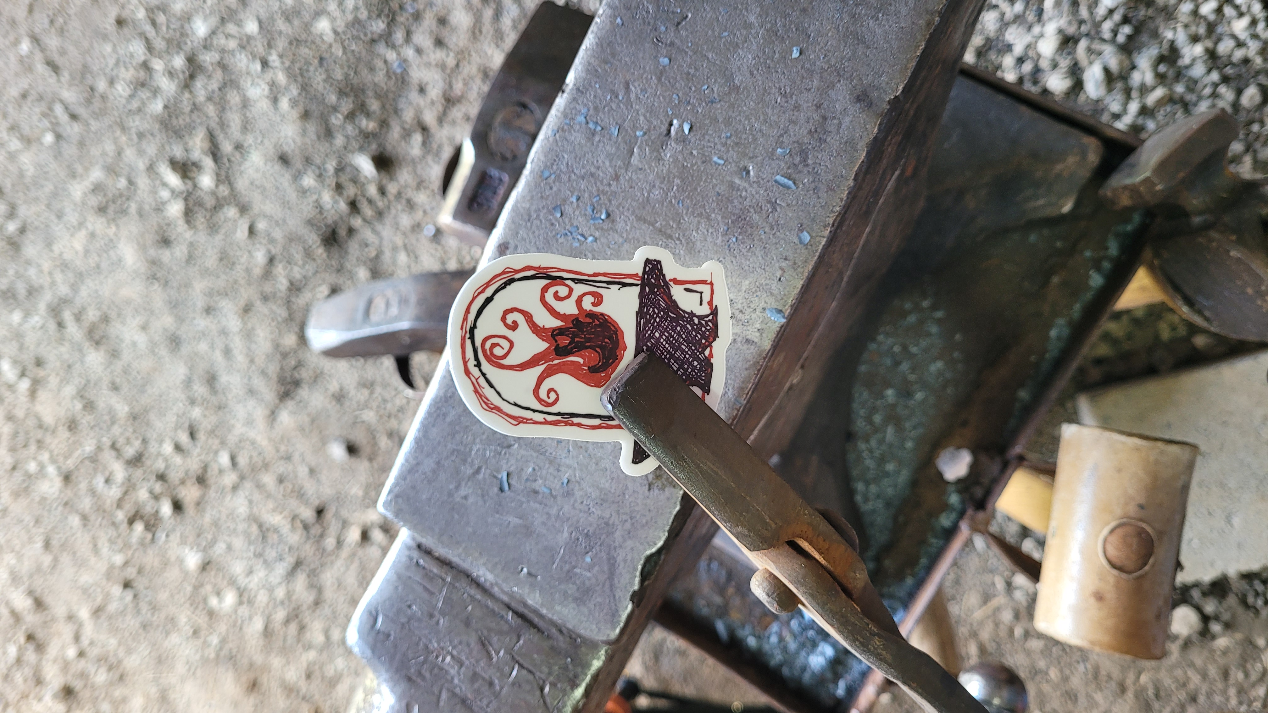 Flaming Anvil Sticker