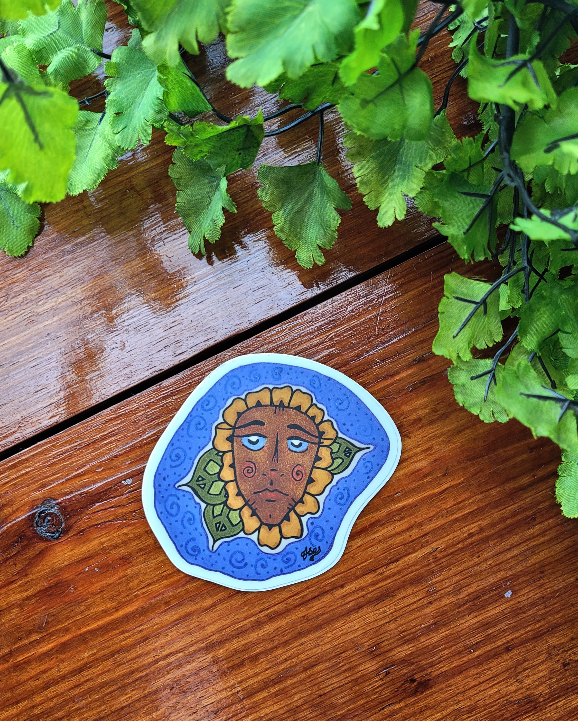 Flower Face Sunflower Sticker