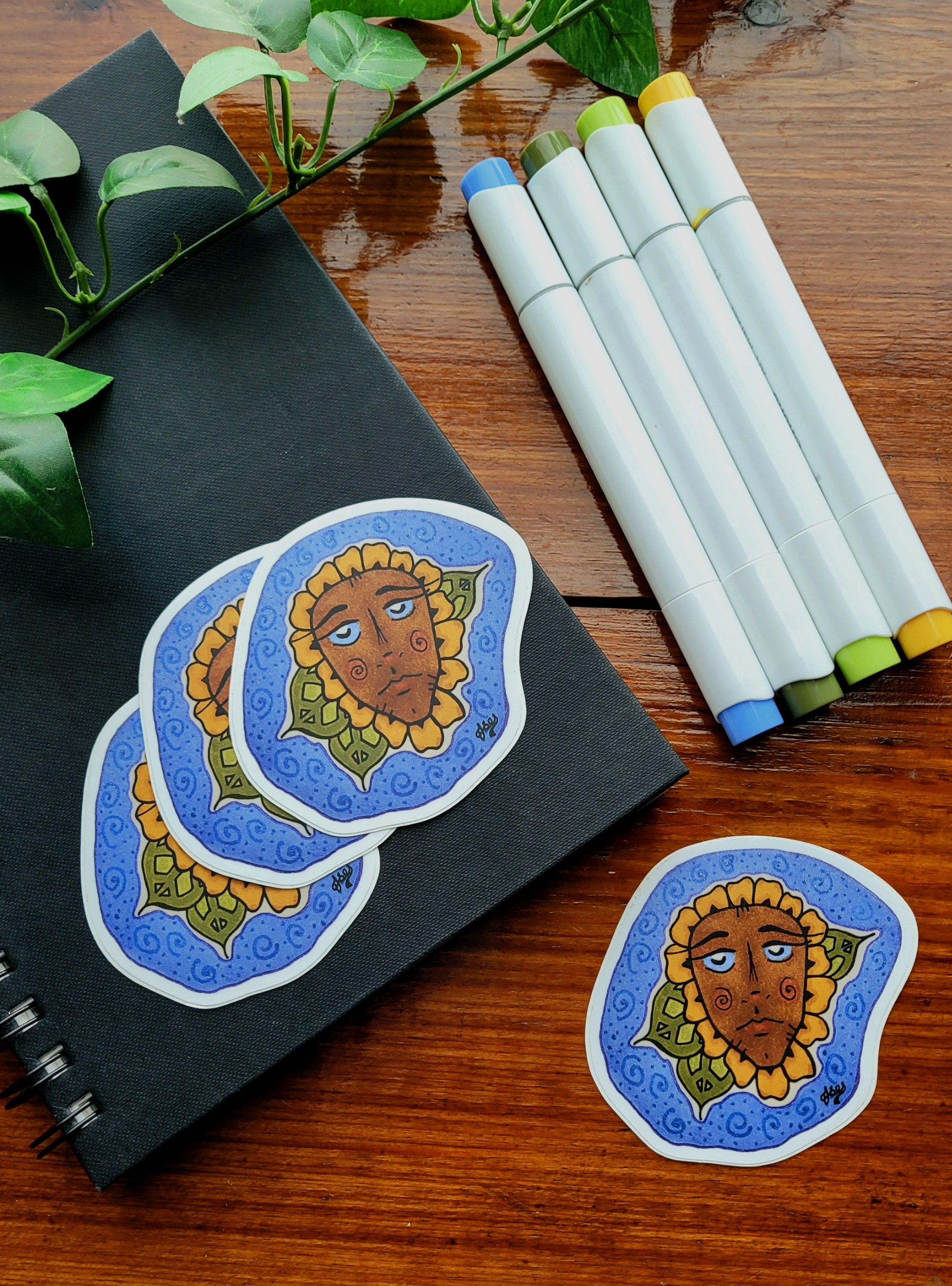 Flower Face Sunflower Sticker