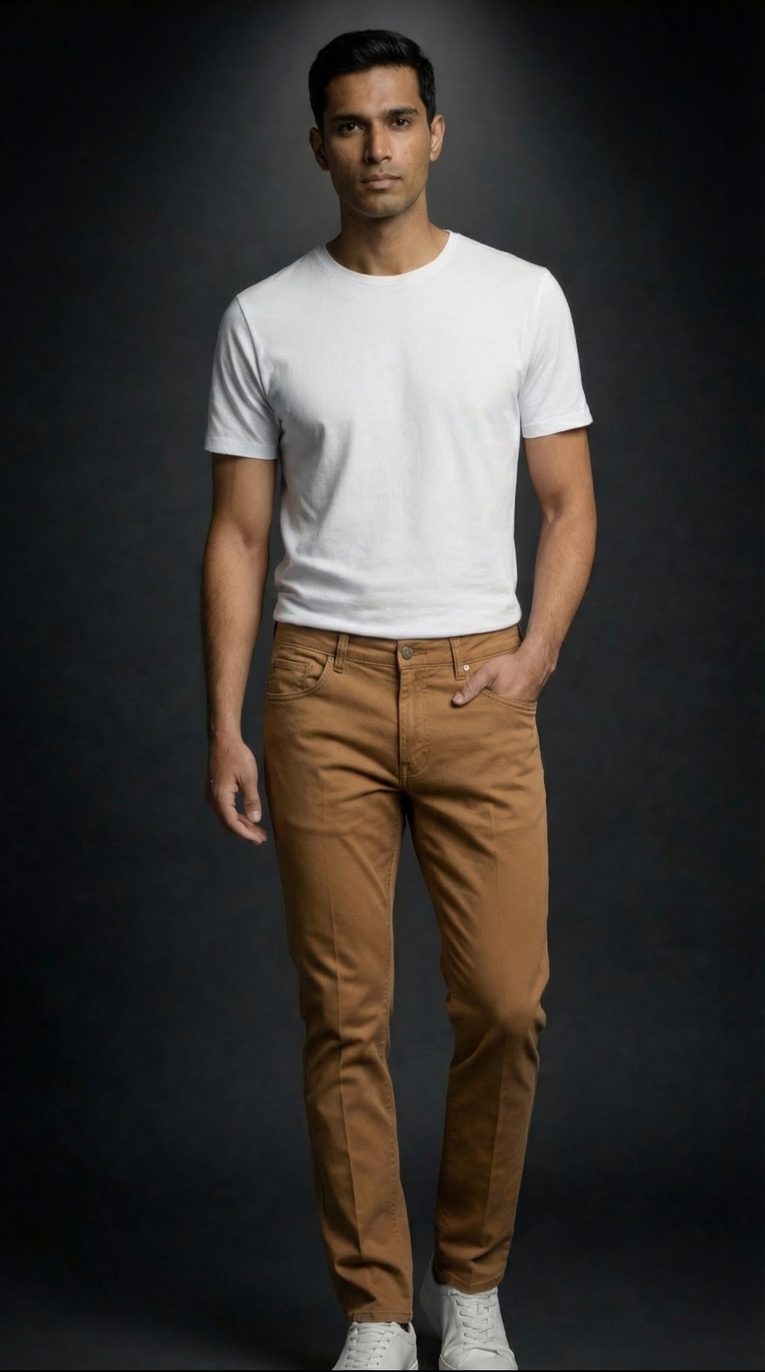 Premium Men's Tan Brown Slim Fit Trousers