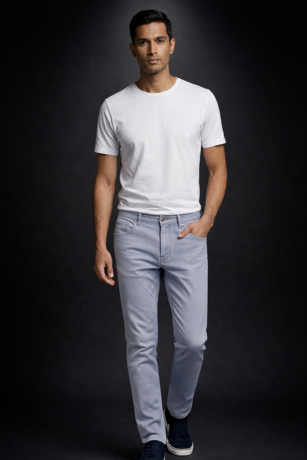 Men's Premium Ice Blue Slim Fit Trousers