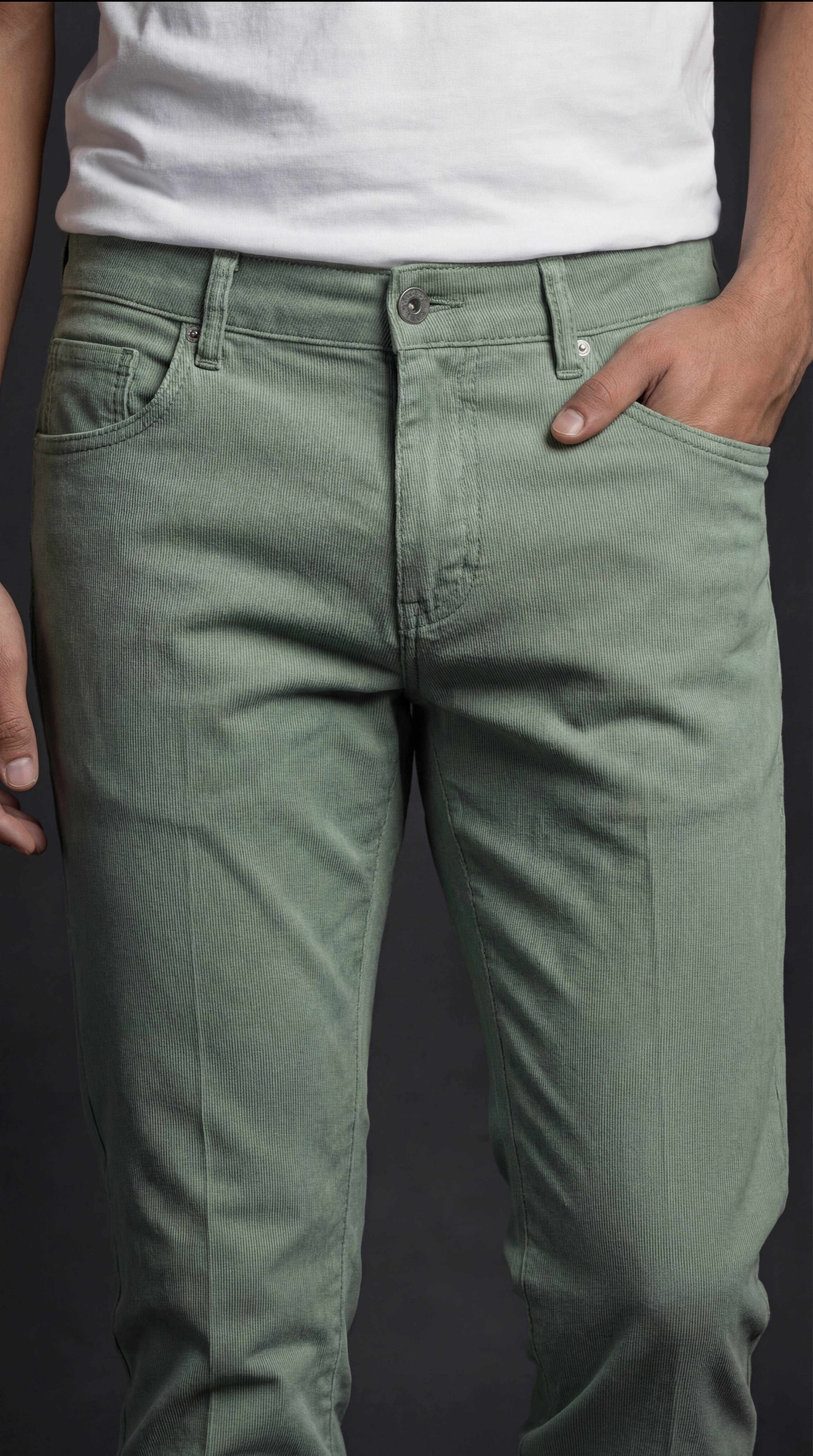 Men's Premium Dusty Mint Green Slim Fit Trousers