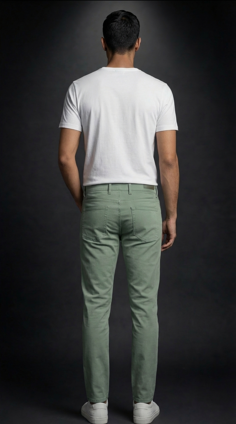 Men's Premium Dusty Mint Green Slim Fit Trousers