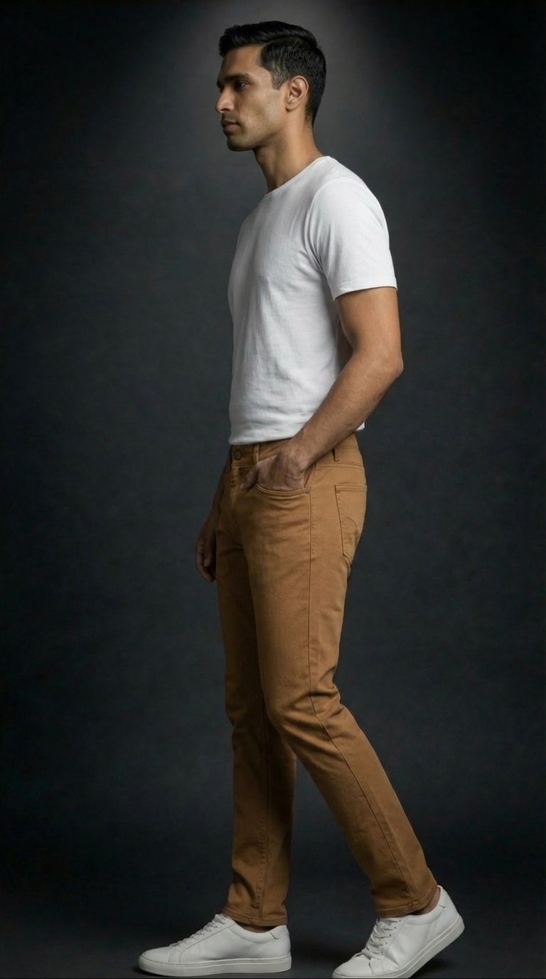 Premium Men's Tan Brown Slim Fit Trousers