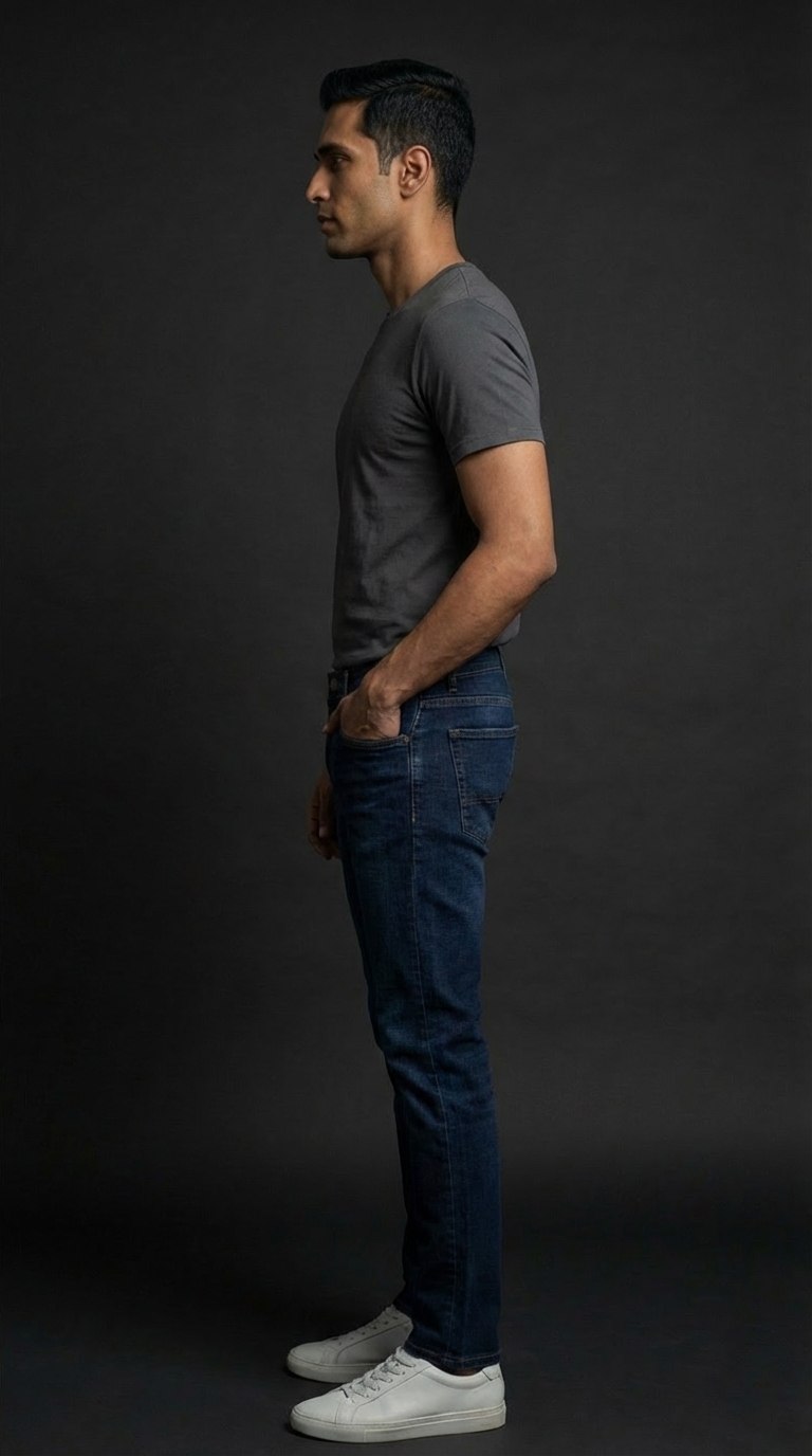 Premium Men's Navy Blue Slim Fit Denim Jeans | Dark Wash Stretchable Denim Pants | Essential Men's Bottomwear