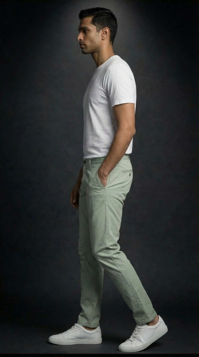 Men's Premium Light Pastel Green Slim Fit Trousers