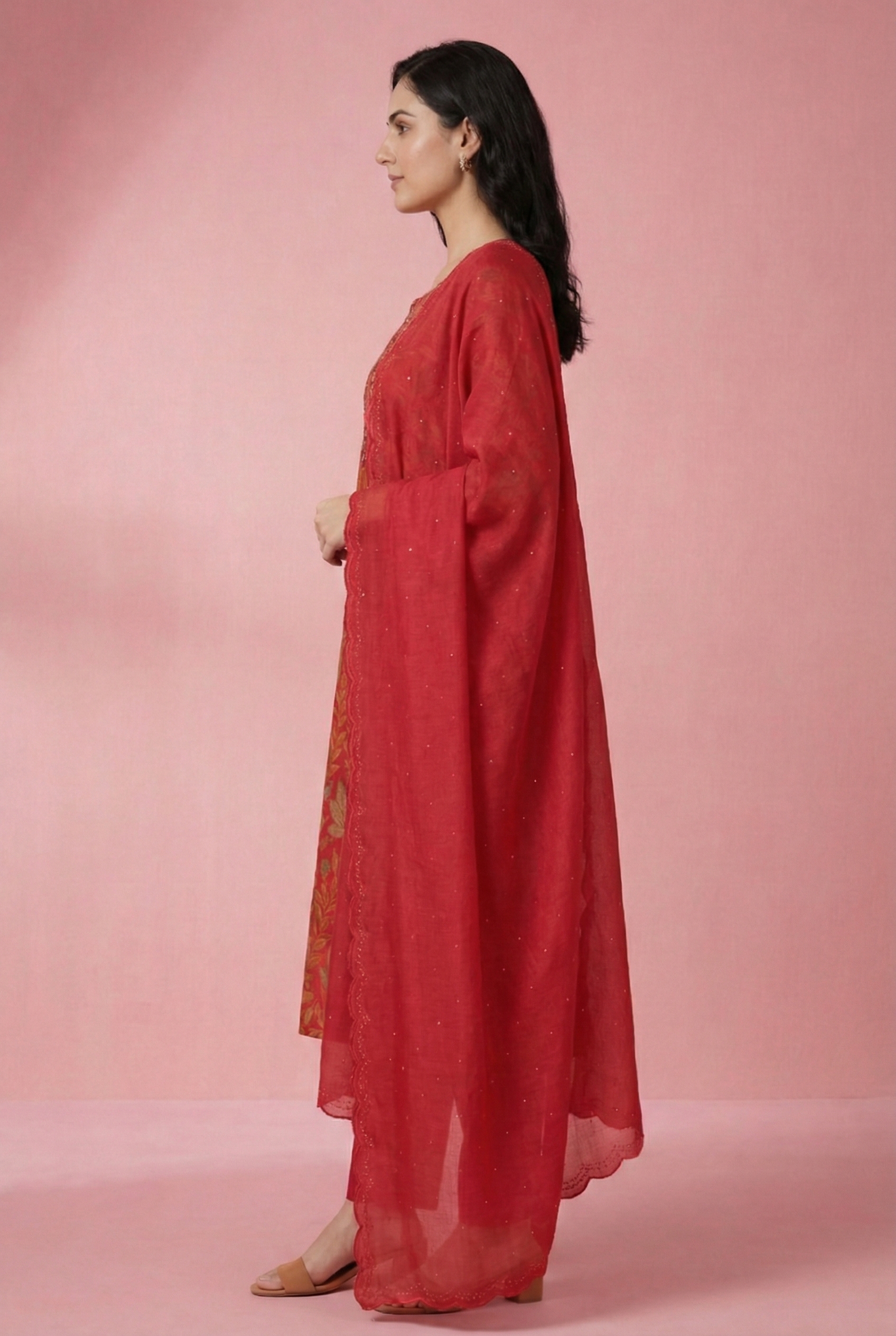 The Timeless Red Pure Cotton Kurta Set (3-Piece)