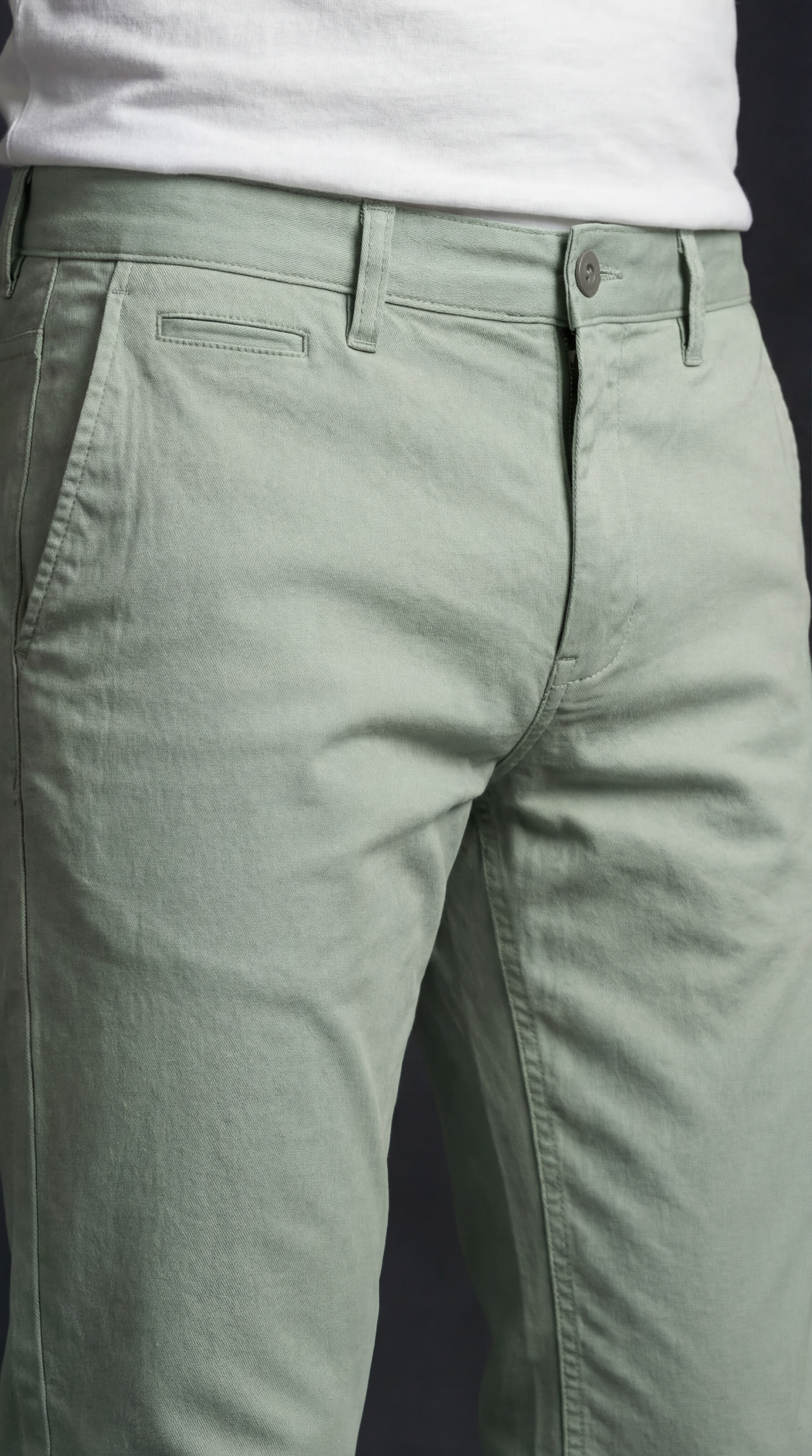 Men's Premium Light Pastel Green Slim Fit Trousers