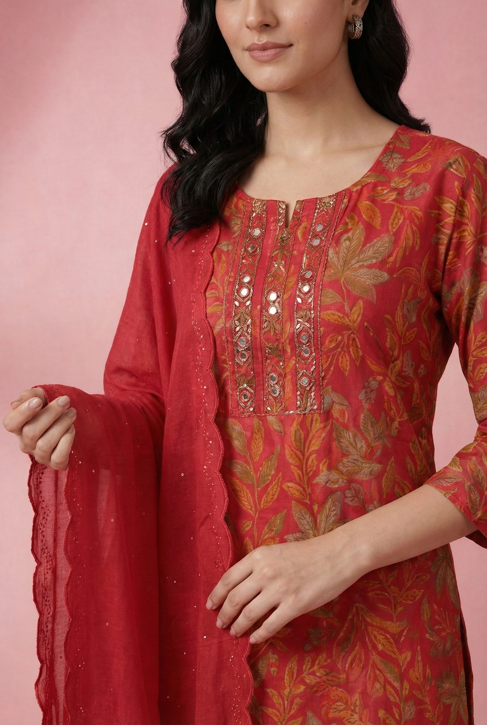 The Timeless Red Pure Cotton Kurta Set (3-Piece)