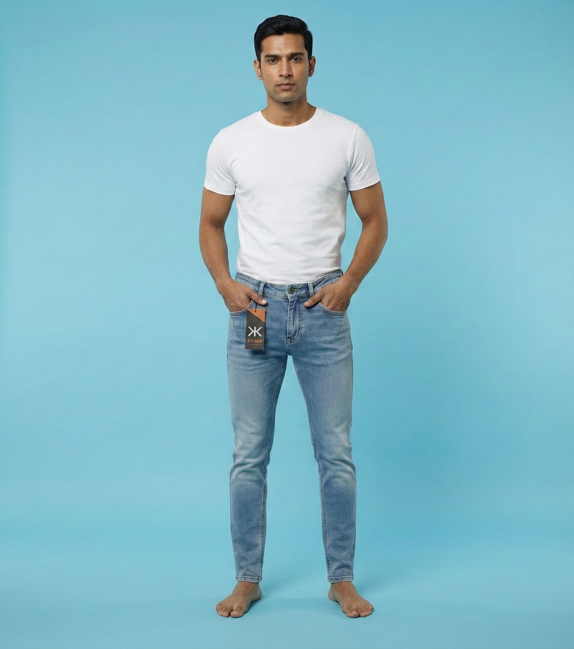 Killer Men's Light Blue Slim Fit Ankle Length Denim Jeans